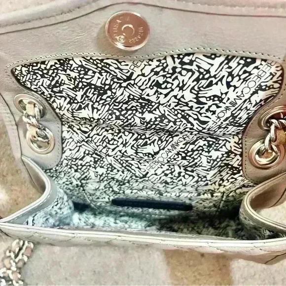 Rebecca Minkoff Shoulder Bag Quilted Mini Affair Light Gray Color - Picture 15 of 16